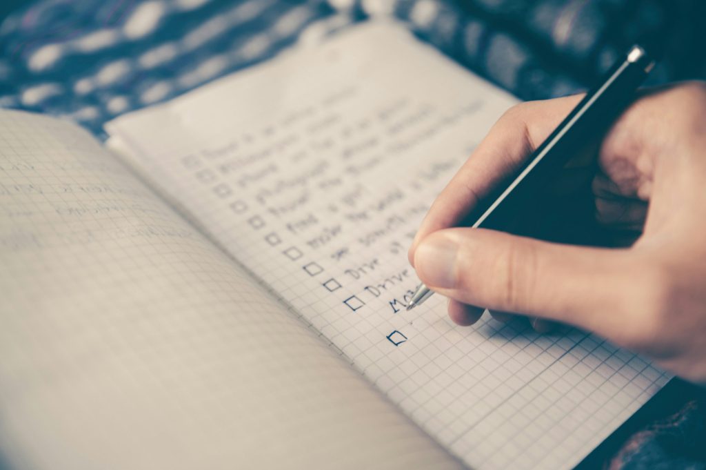 Filling out boat launch checklist.